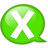 Speech balloon green x Icon